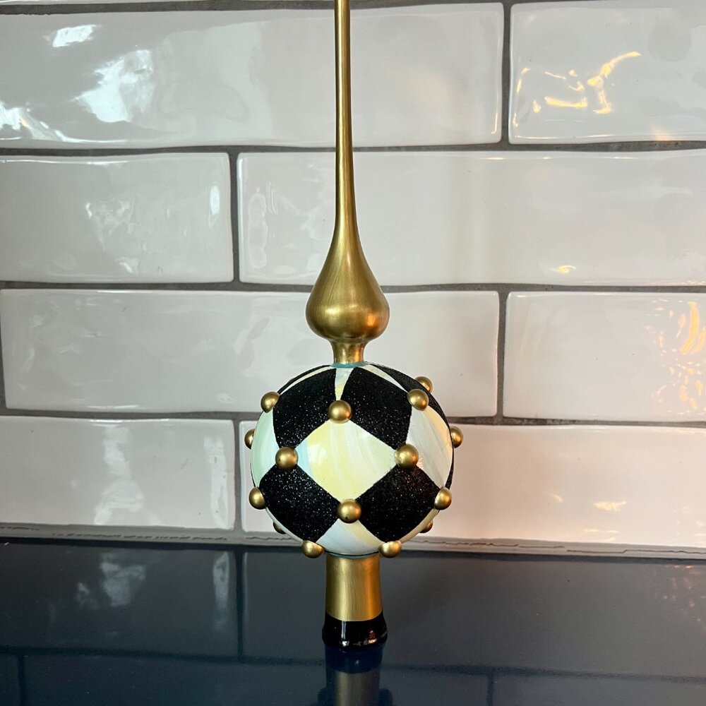 SALE!  MacKenzie-Childs Harlequin Check Tree Topper/Finial Decoration - Picture 2 of 5